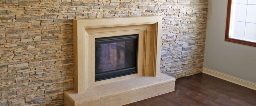Eldorado Stone interior fireplace.