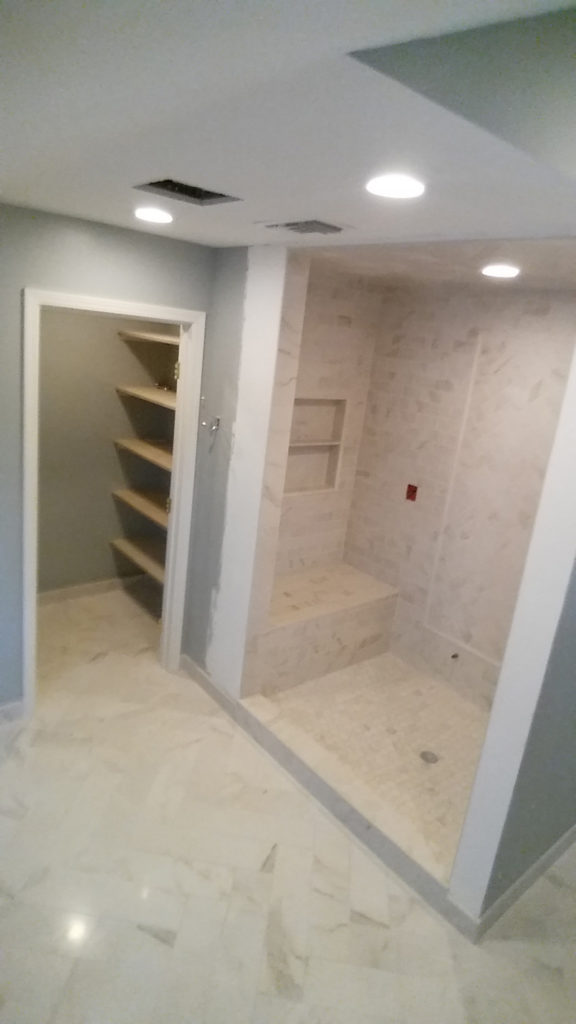 Calacatta Marble tile shower enclosure