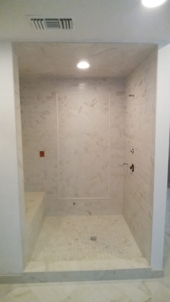 Calacatta Marble tile shower enclosure